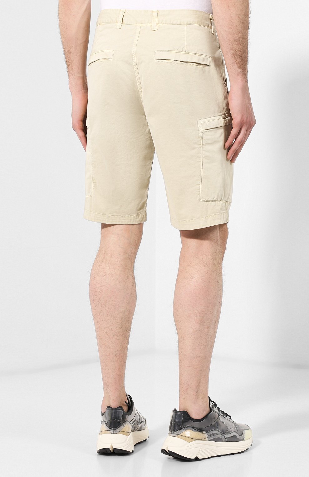 Хлопковые шорты STONE ISLAND бежевого цвета по цене 22850 руб., арт. 7015L0504, фото 4 Хлопковые шорты STONE ISLAND, арт. 7015L0504, фото 4