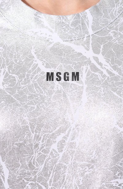 Хлопковая футболка MSGM белого цвета по цене 16850 руб., арт. 2741MDM170 195797, фото 5 Хлопковая футболка MSGM, арт. 2741MDM170 195797, фото 5
