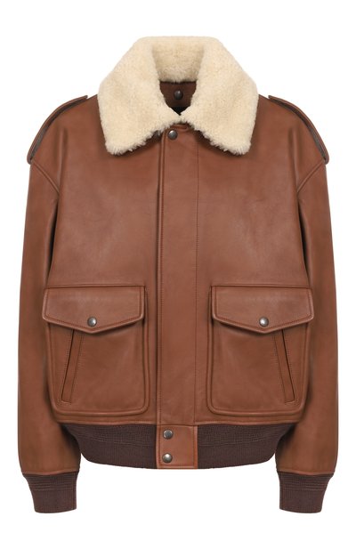 Женская кожаный бомбер SAINT LAURENT, арт. 843525/YCTE2