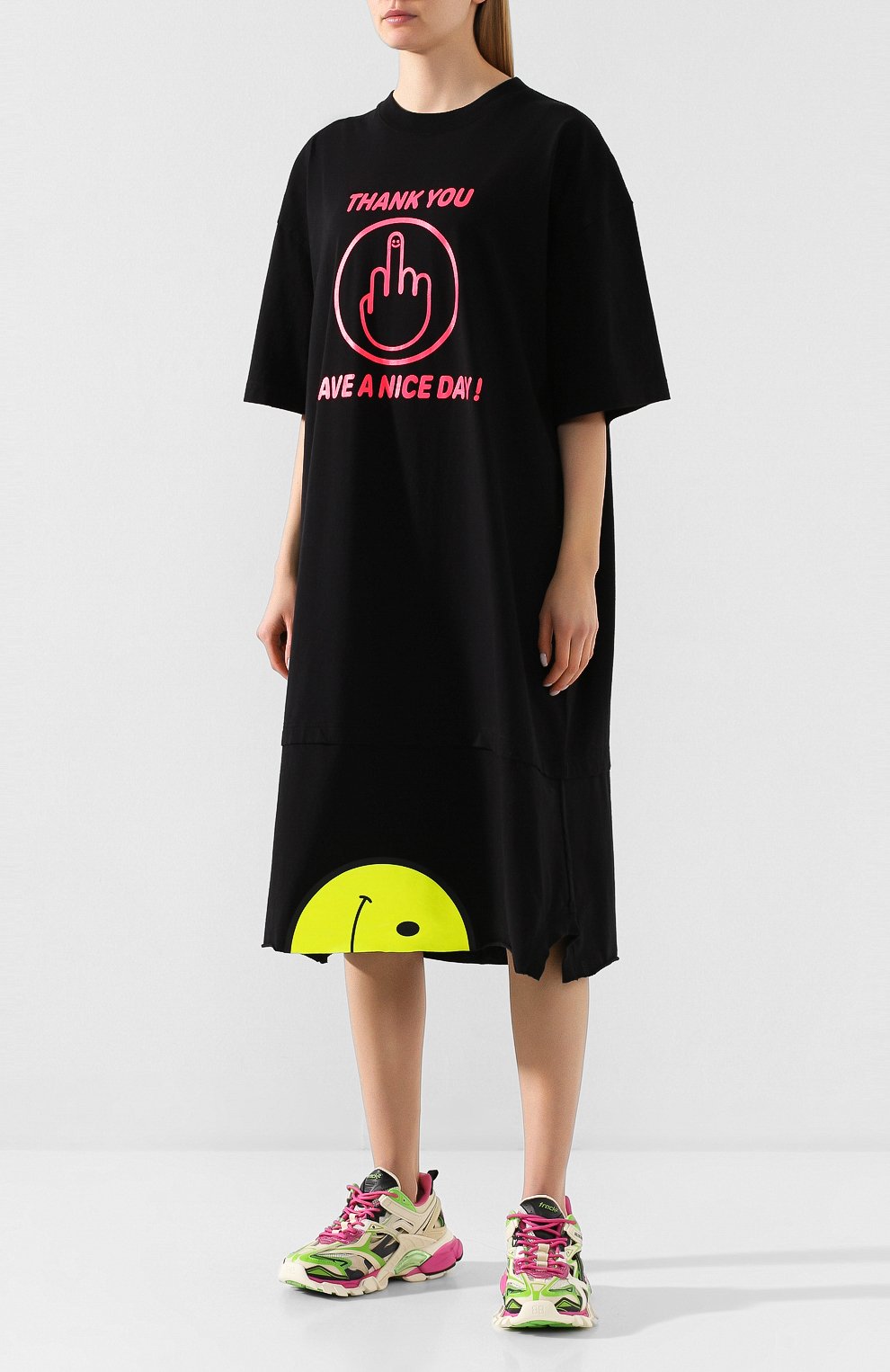 Хлопковое платье VETEMENTS, арт. SS20TR216 1621/W/BLACK, фото 3