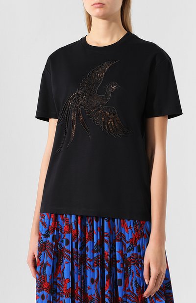 Хлопковая футболка KENZO черного цвета по цене 21750 руб., арт. 2TS751988, фото 3 Хлопковая футболка KENZO, арт. 2TS751988, фото 3