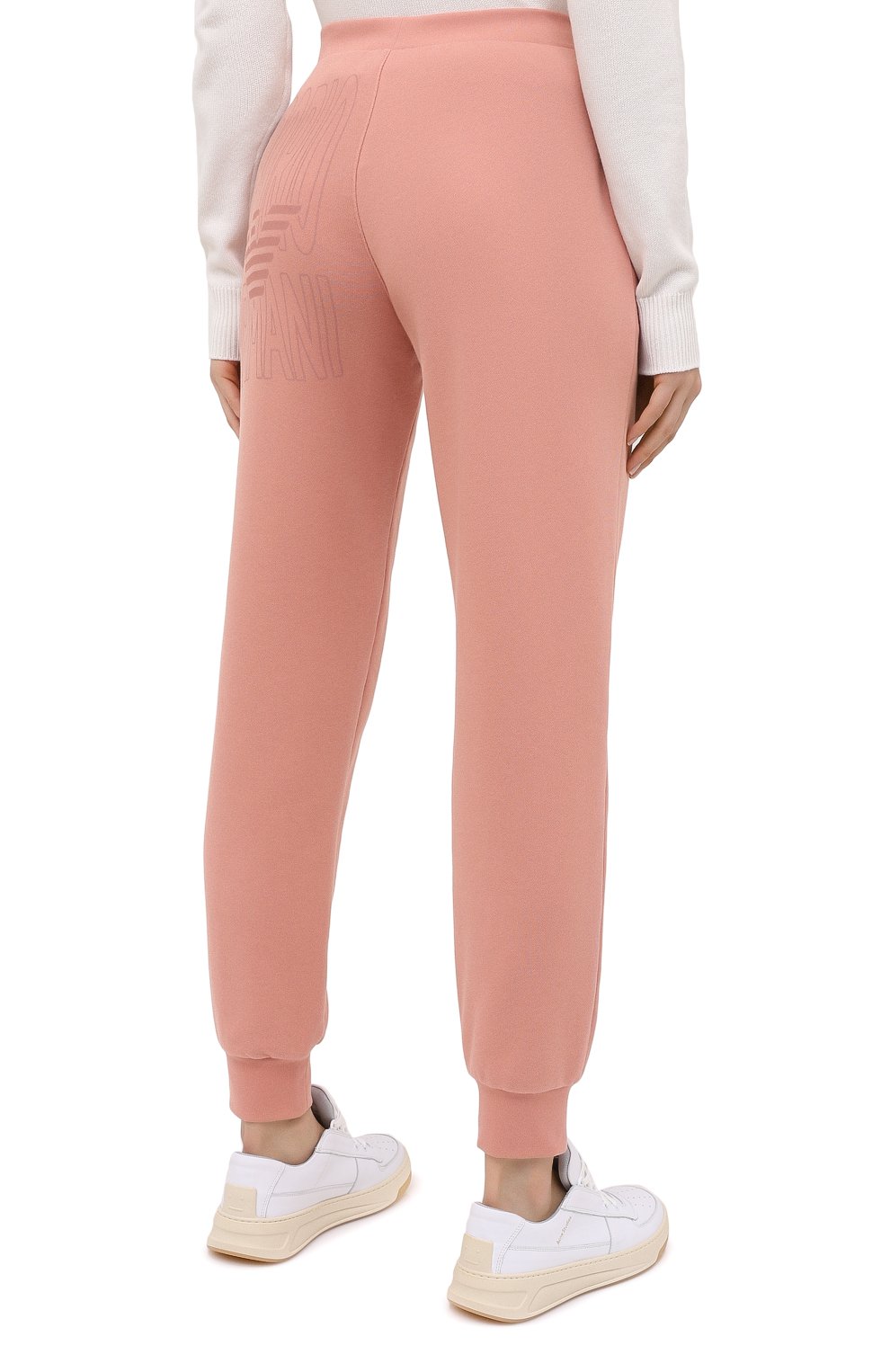 Хлопковые джоггеры EMPORIO ARMANI розового цвета по цене 14100 руб., арт. 163774/0A265, фото 4 Хлопковые джоггеры EMPORIO ARMANI, арт. 163774/0A265, фото 4