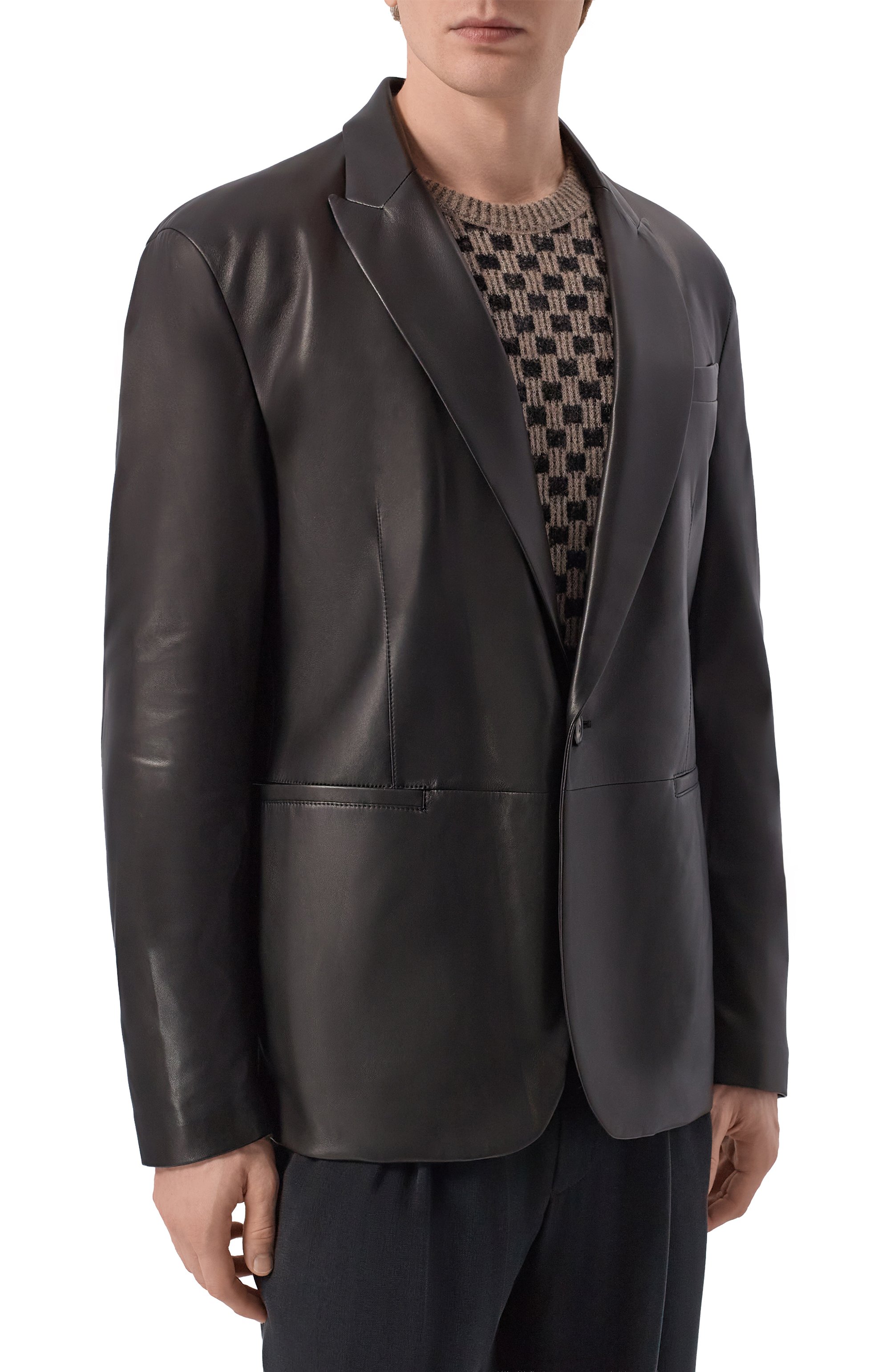 Кожаный пиджак GIORGIO ARMANI, арт. GM003094/AF24485, фото 3