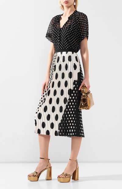Шелковая блузка DRIES VAN NOTEN черно-белого цвета по цене 42950 руб., арт. 201-10743-9410, фото 2 Шелковая блузка DRIES VAN NOTEN, арт. 201-10743-9410, фото 2