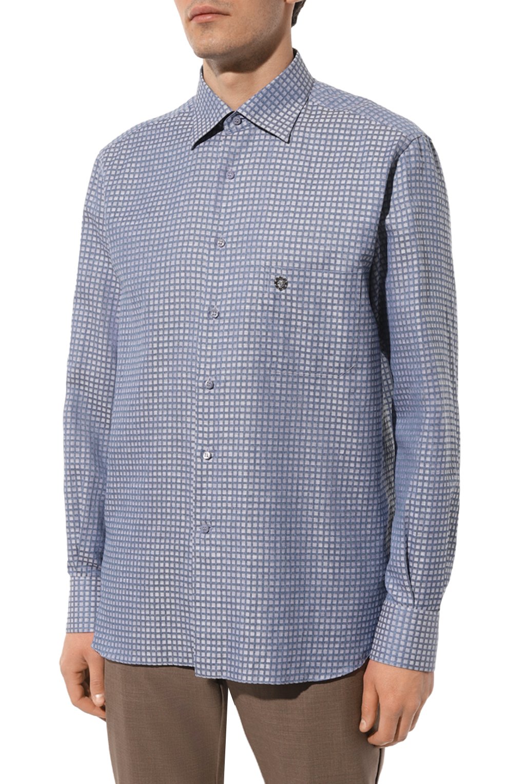 Рубашка из хлопка и льна STEFANO RICCI синего цвета по цене 98550 руб., арт. MC007077/R2770, фото 3 Рубашка из хлопка и льна STEFANO RICCI, арт. MC007077/R2770, фото 3