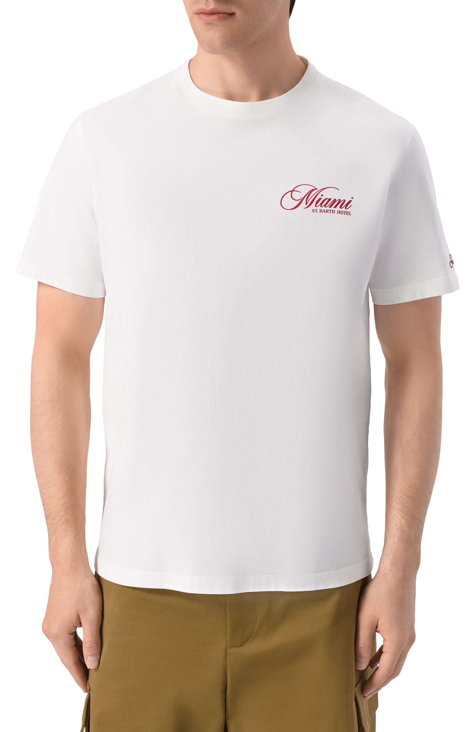Хлопковая футболка MC2 SAINT BARTH белого цвета по цене 12250 руб., арт. PRL0002-00385L/P0RTLAND, фото 3 Хлопковая футболка MC2 SAINT BARTH, арт. PRL0002-00385L/P0RTLAND, фото 3