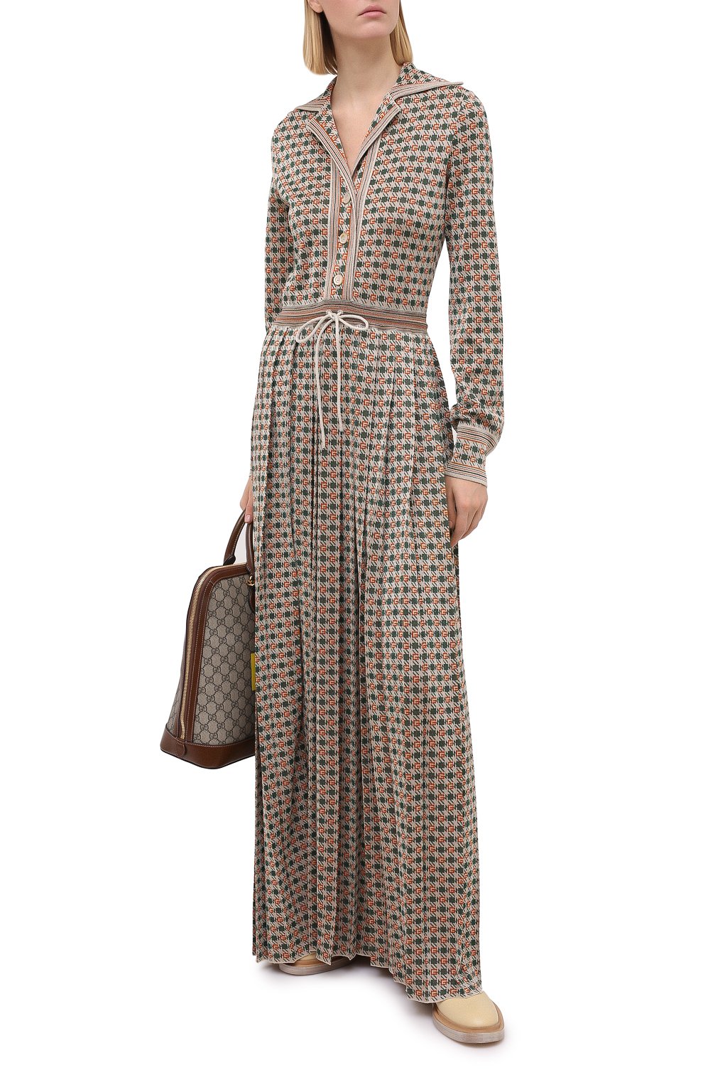 Платье из вискозы GUCCI разноцветного цвета по цене 237000 руб., арт. 622079/XKBBY, фото 2 Платье из вискозы GUCCI, арт. 622079/XKBBY, фото 2