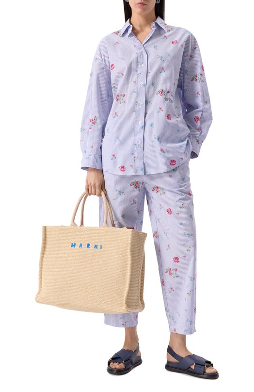 Кожаные сандалии Fussbett Marni FBMS015701/P3614 Синий  FBMS015701/P3614 Фото 2