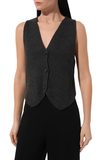 Жилет LESYANEBO серого цвета по цене 9400 руб., арт. ICONIC/KNIT008, фото 3 Жилет LESYANEBO, арт. ICONIC/KNIT008, фото 3