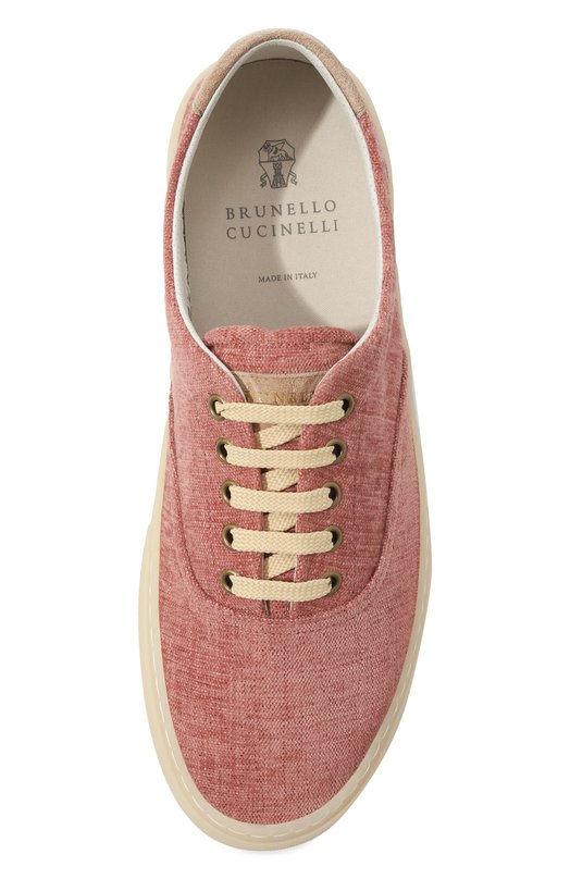 Текстильные кеды Brunello Cucinelli MZUVWSP310 Розовый  MZUVWSP310 Фото 6