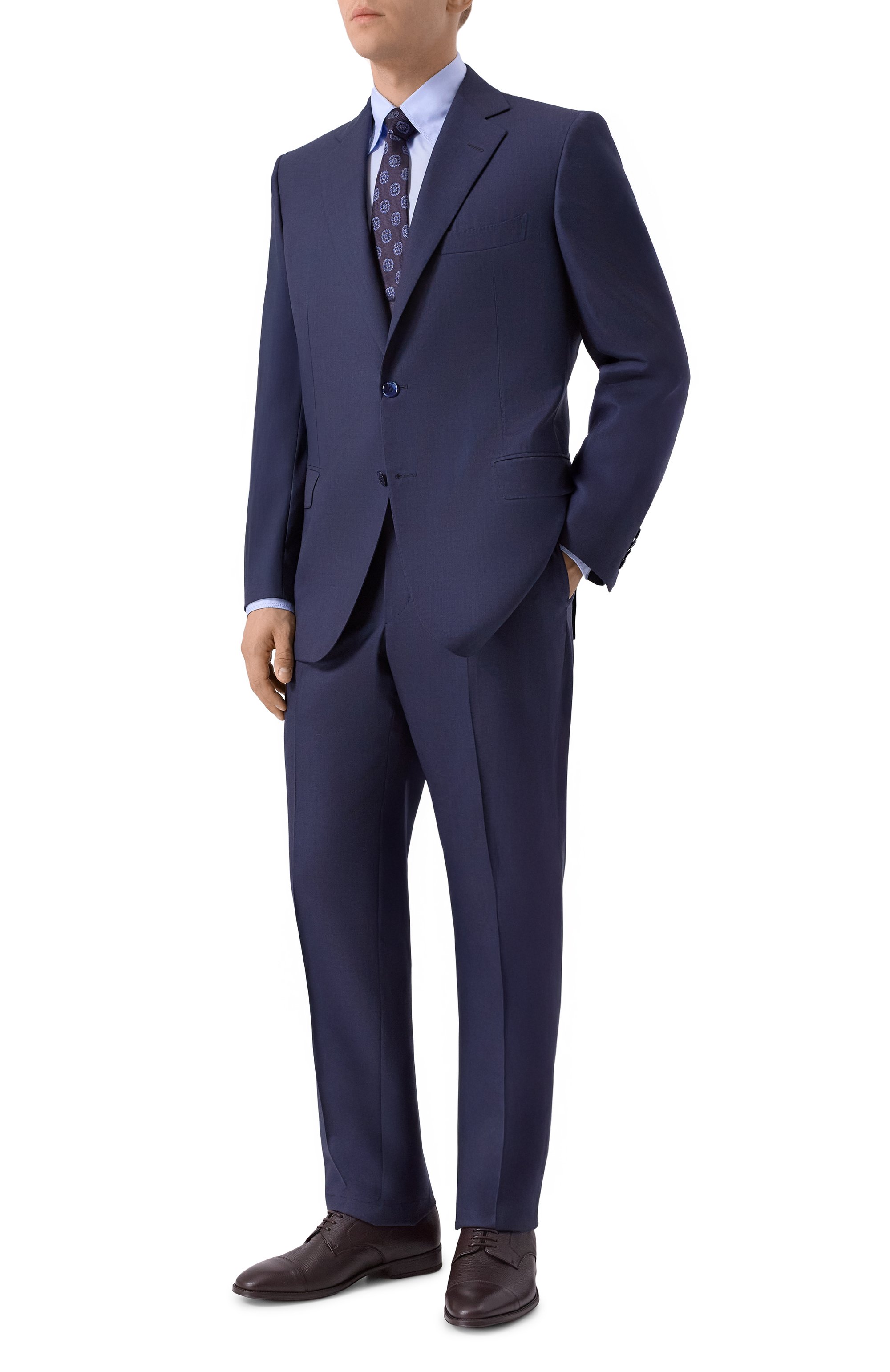 Шерстяной костюм ZILLI темно-синего цвета по цене 1210000 руб., арт. SP2B01M029740121U, фото 1 Шерстяной костюм ZILLI, арт. SP2B01M029740121U, фото 1