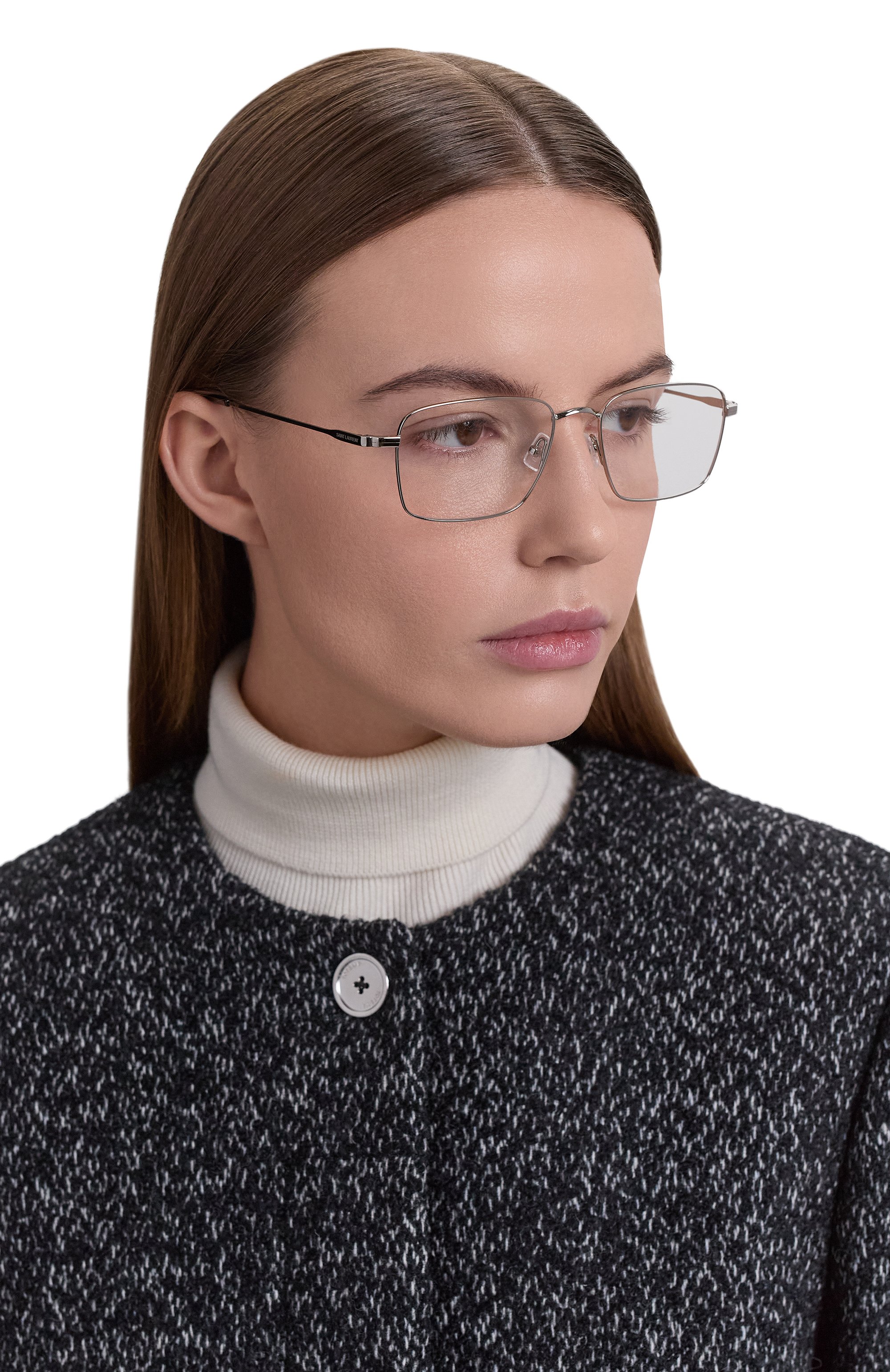 Оправа SAINT LAURENT серебряного цвета по цене 31000 руб., арт. SL 844 005, фото 3 Оправа SAINT LAURENT, арт. SL 844 005, фото 3