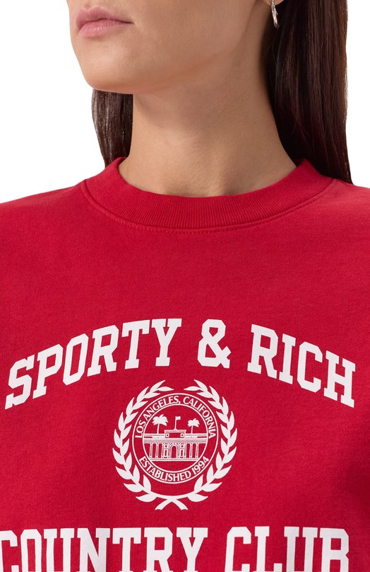 Хлопковый свитшот Sporty and Rich ST071606218RE15 Красный  ST071606218RE15 Фото 5