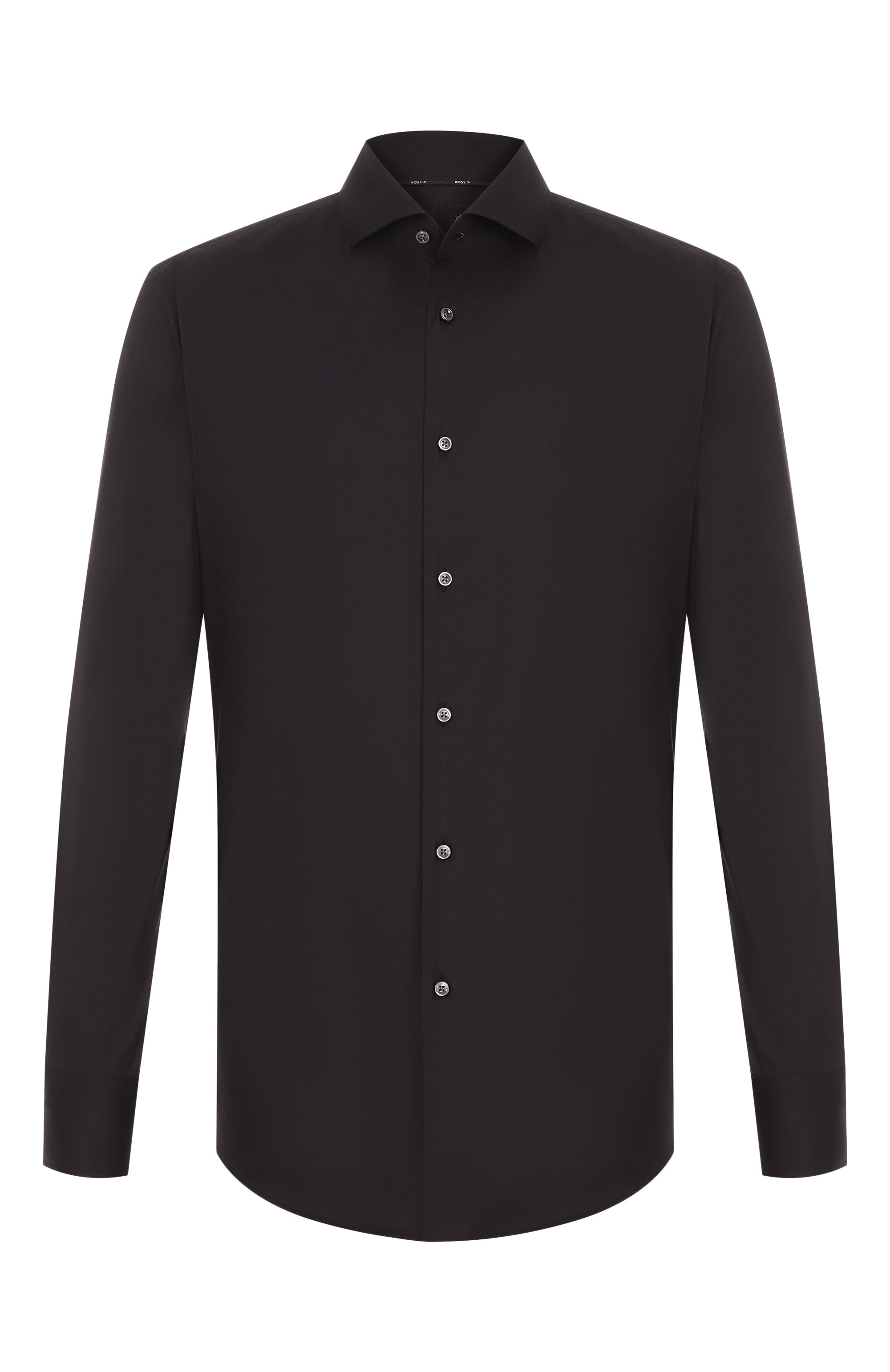 Хлопковая сорочка BOSS черного цвета по цене 17950 руб., арт. 50479915, фото 1 Хлопковая сорочка BOSS, арт. 50479915, фото 1