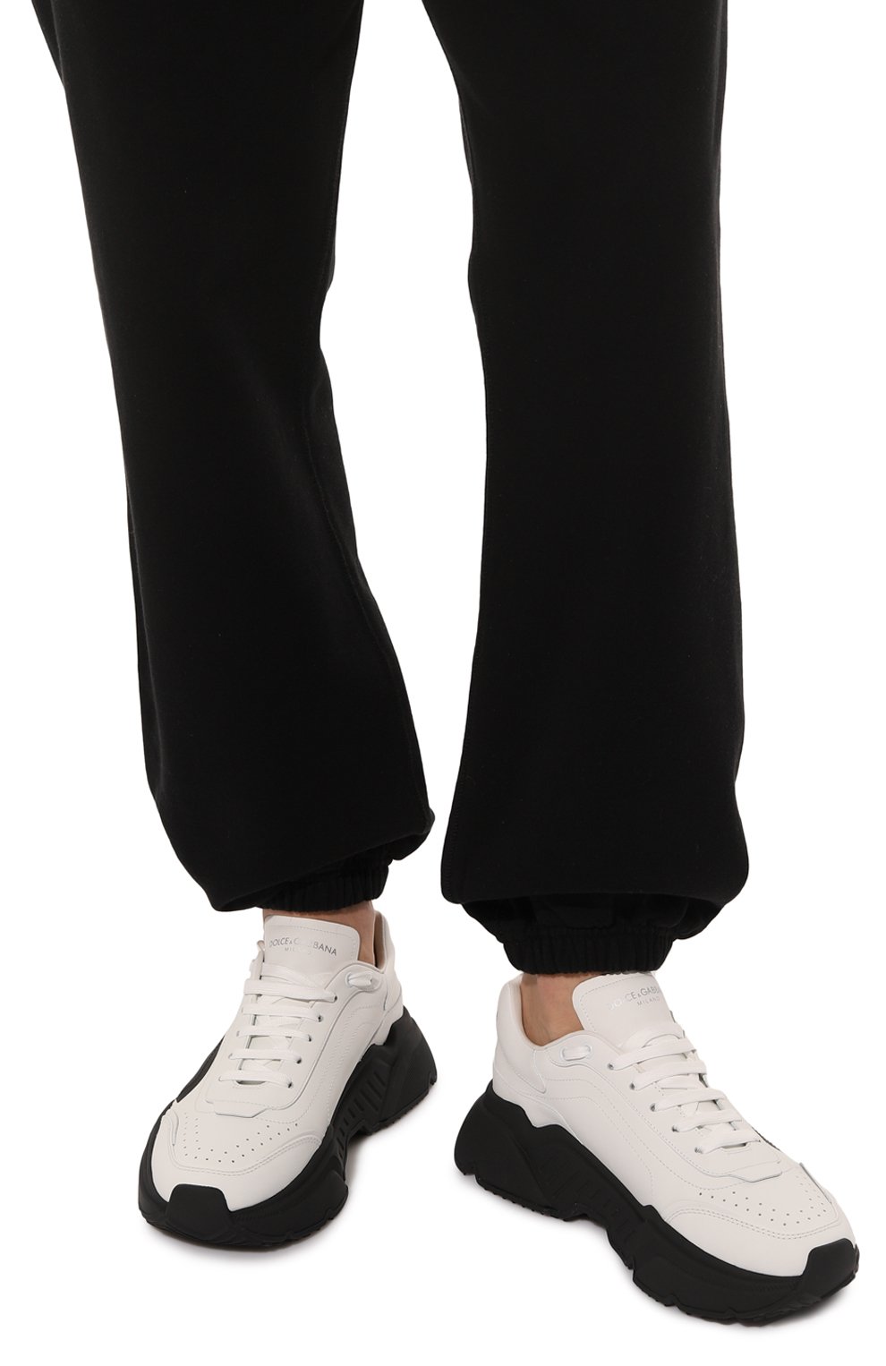 Кожаные кроссовки daymaster DOLCE & GABBANA черно-белого цвета по цене 71950 руб., арт. CS1791/AQ343, фото 3 Кожаные кроссовки daymaster DOLCE & GABBANA, арт. CS1791/AQ343, фото 3