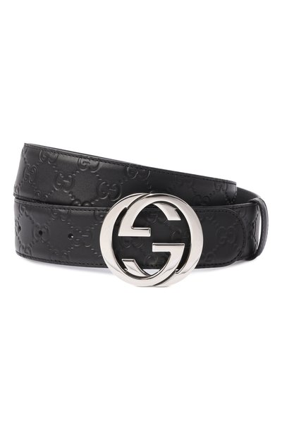 Мужской кожаный ремень signature GUCCI, арт. 411924/CWC1N