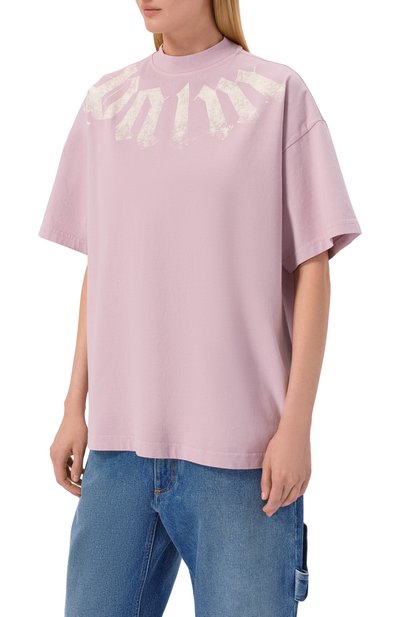 Хлопковая футболка PALM ANGELS, арт. PWAA07BS26JER007, фото 3