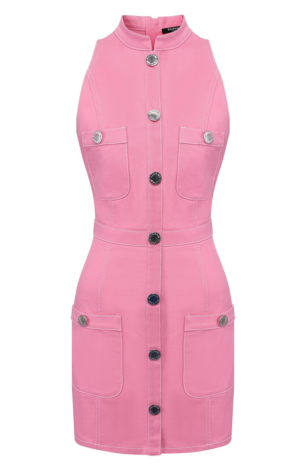 Джинсовое платье BALMAIN розового цвета по цене 154500 руб., арт. TF06072/D022, фото 1 Джинсовое платье BALMAIN, арт. TF06072/D022, фото 1