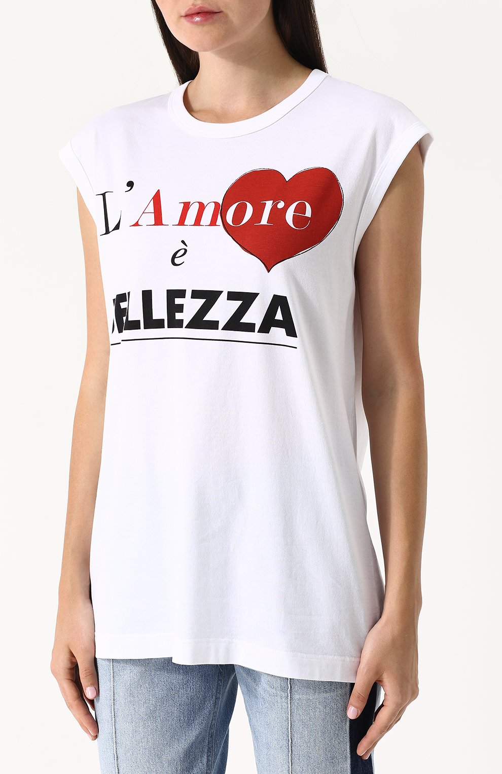 Хлопковый топ свободного кроя с принтом DOLCE & GABBANA, арт. F8H93T/FH7MN, фото 3