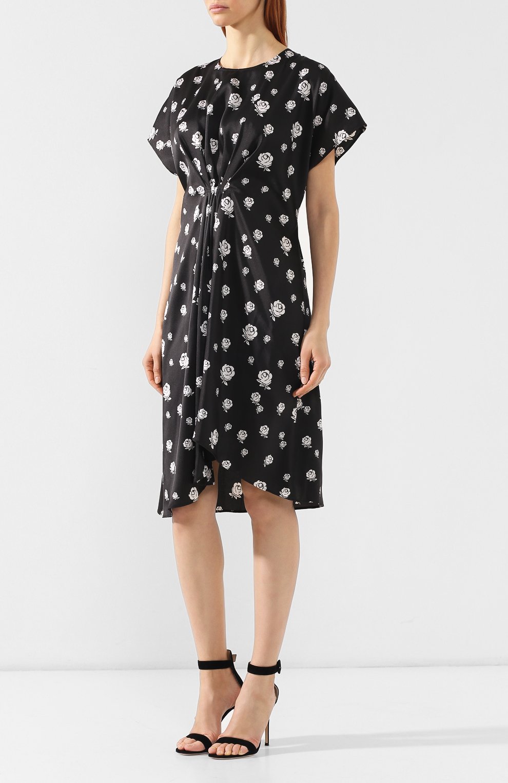 Платье с принтом KENZO черно-белого цвета по цене 38950 руб., арт. 2R010954G, фото 3 Платье с принтом KENZO, арт. 2R010954G, фото 3