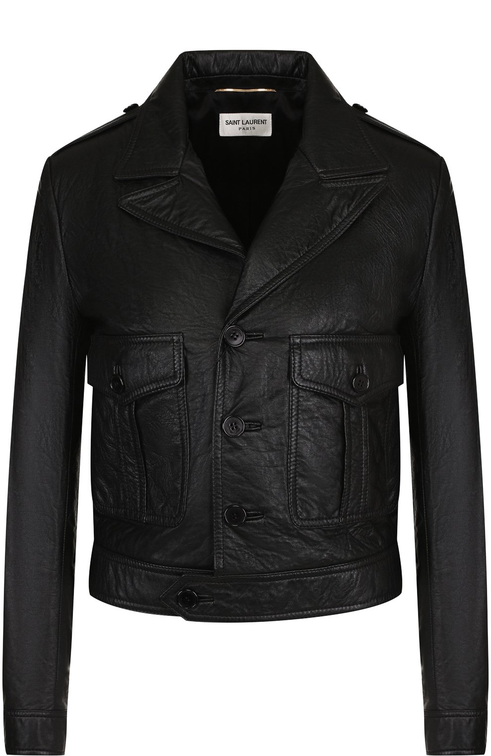 Укороченная кожаная куртка на пуговицах SAINT LAURENT, арт. 534954/Y5QQ2, фото 1