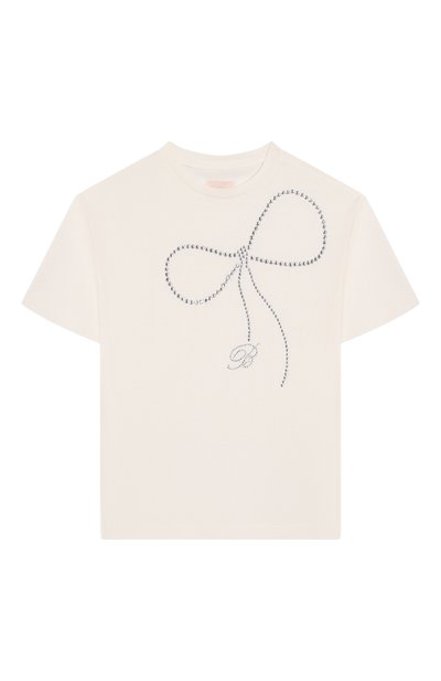 Хлопковая футболка BLUMARINE, арт. BFTS0100/JF054/6-12A