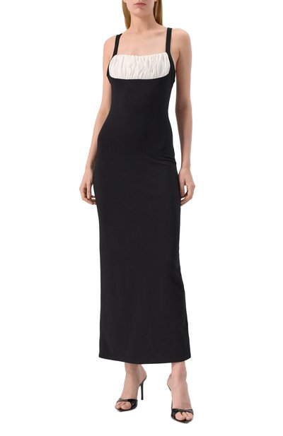 Хлопковое платье ROWEN ROSE черного цвета по цене 57100 руб., арт. RR_J124, фото 3 Хлопковое платье ROWEN ROSE, арт. RR_J124, фото 3