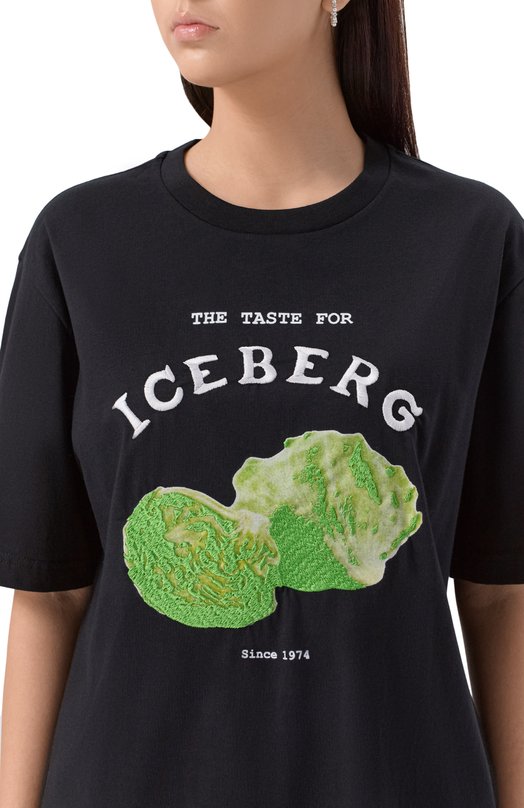 Хлопковая футболка Iceberg F022/6327 Чёрный  F022/6327 Фото 5