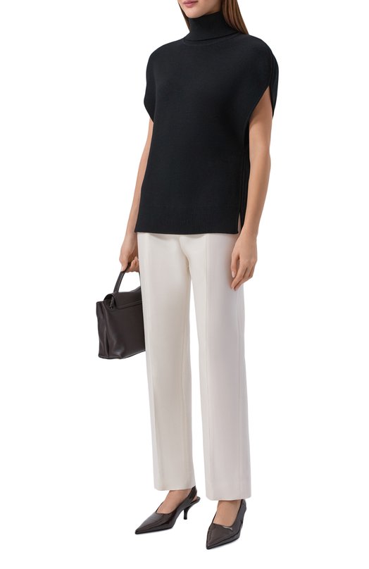 Брюки из шерсти и шелка TOTEME 261-WRB0377-FB0567 Кремовый  261-WRB0377-FB0567 Фото 2