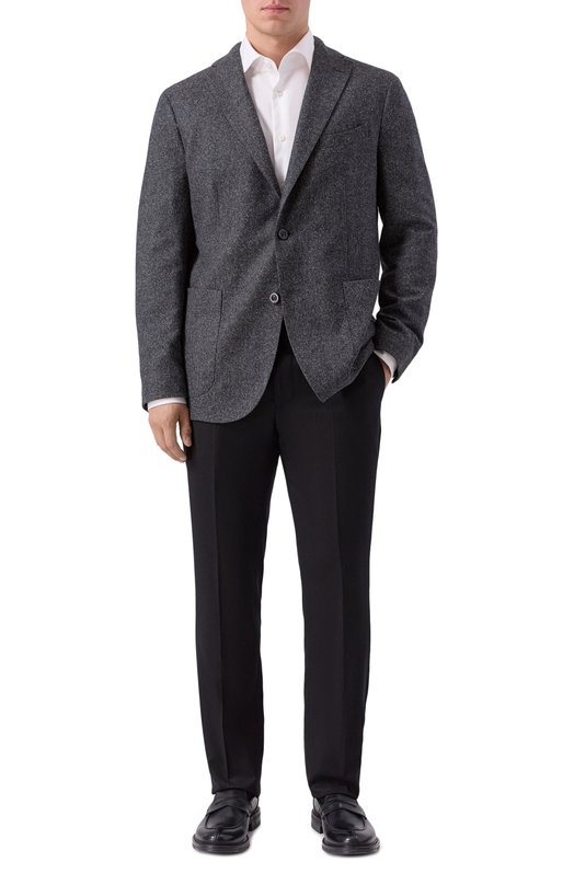 Брюки из шерсти и шелка Berwich VULCAN0 195/DR1483 Чёрный  VULCAN0 195/DR1483 Фото 2