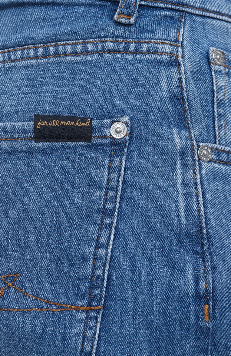 Мужские джинсы straight 7 FOR ALL MANKIND синего цвета, арт. 7T121R51 | Фото 6 (Длина (брюки, джинсы): Стандартные; Материал внешний: Хлопок, Деним; Детали: Делаве; Силуэт М (брюки): Прямые; Кросс-КТ: Деним; Стили: Повседневный; Автоматизация сос�тава: Проставлено; Автоматизация ТО: Проставлено)