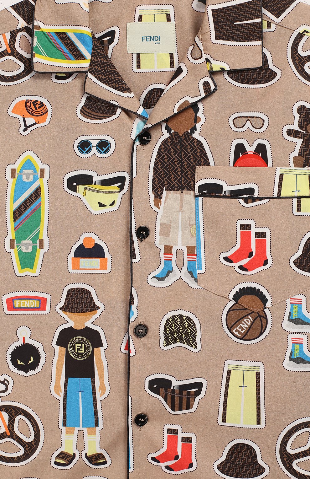 Хлопковая рубашка FENDI разноцветного цвета по цене 56150 руб., арт. JMC100/AACU/8A-12+, фото 3 Хлопковая рубашка FENDI, арт. JMC100/AACU/8A-12+, фото 3