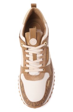 Женские комбинированные кроссовки theo MICHAEL MICHAEL KORS светло-коричневого цвета, арт. 43F1THFS2B | Фото 6 (Материал внешний: Экокожа; Материал внутренний: Текстиль; Драгоценные камни: Проставлено; Материал сплава: Проставлено; Подошва: Платформа; Стили: Кэжуэл; Кросс-КТ: Низкие; Материал утеплителя: Без утеплителя)