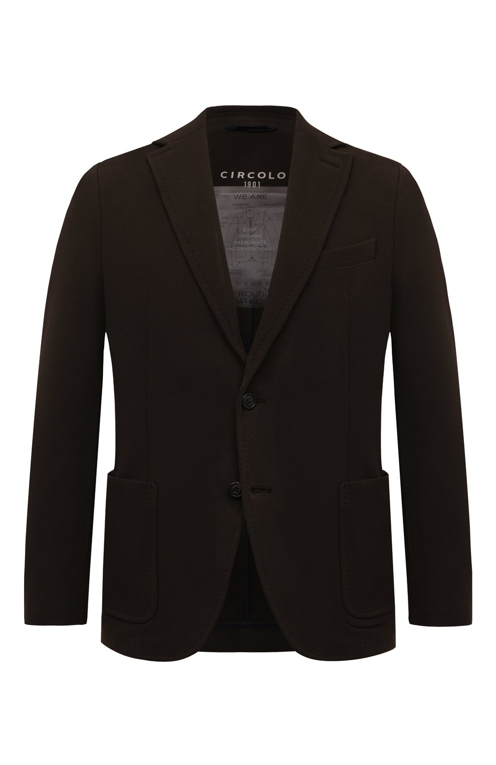 Хлопковый пиджак CIRCOLO 1901 темно-серого цвета по цене 45150 руб., арт. CN3580, фото 1 Хлопковый пиджак CIRCOLO 1901, арт. CN3580, фото 1
