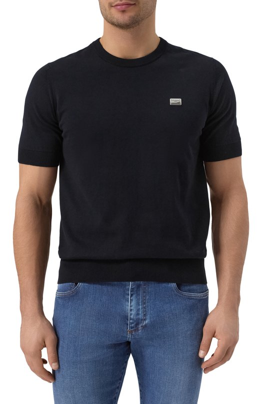 Хлопковый джемпер Dolce & Gabbana GXX03T/JBCE9 Синий  GXX03T/JBCE9 Фото 3