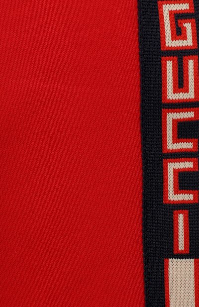 Хлопковые джоггеры GUCCI красного цвета по цене 21750 руб., арт. 497807/X9L52, фото 3 Хлопковые джоггеры GUCCI, арт. 497807/X9L52, фото 3
