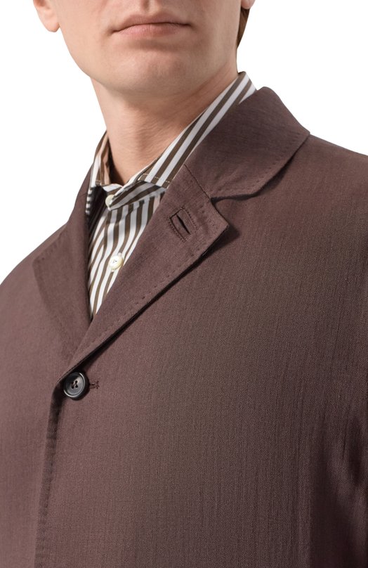 Куртка-рубашка изо льна и шерсти Corneliani 27LI53/2718468 Коричневый  27LI53/2718468 Фото 5