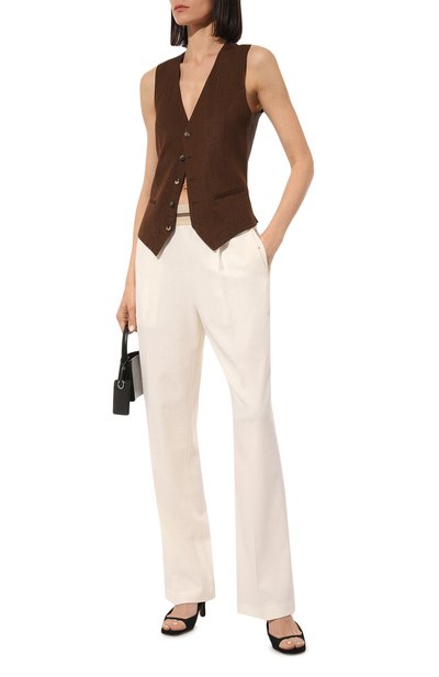 Брюки HELMUT LANG кремового цвета по цене 51200 руб., арт. M05HW207, фото 2 Брюки HELMUT LANG, арт. M05HW207, фото 2