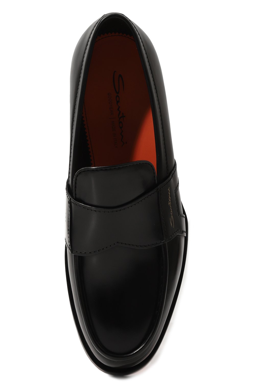Кожаные лоферы SANTONI черного цвета по цене 72100 руб., арт. MCQG18521PB1HVVDN01, фото 6 Кожаные лоферы SANTONI, арт. MCQG18521PB1HVVDN01, фото 6