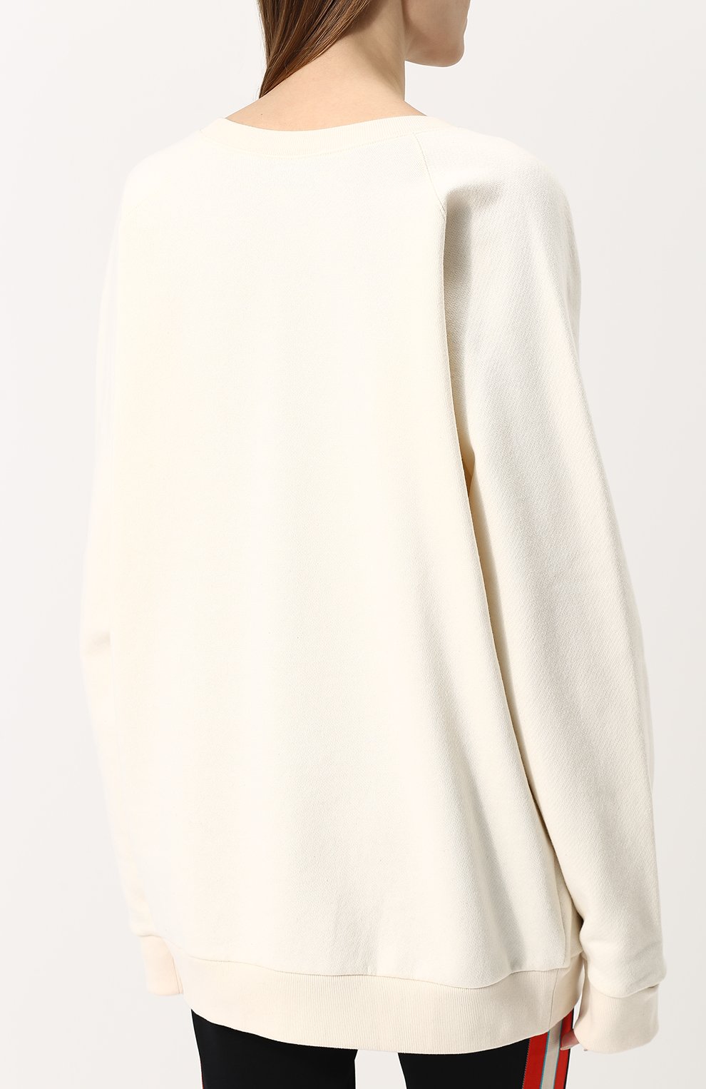Хлопковый свитшот свободного кроя с принтом GUCCI, арт. 489677/X3L79, фото 4