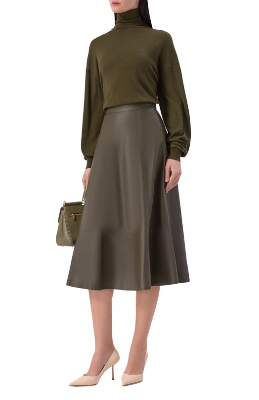 Кожаная юбка MVST M26.2PW.L906/L011 NAPPA Хаки  M26.2PW.L906/L011 NAPPA Фото 2