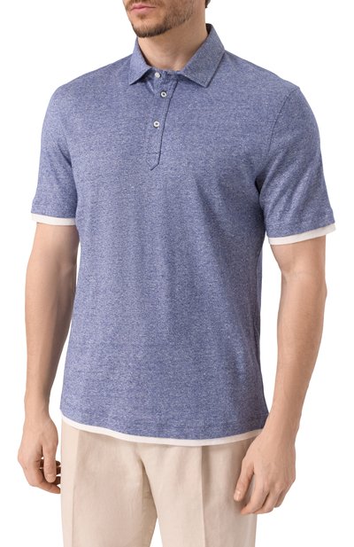 Поло изо льна и хлопка BRUNELLO CUCINELLI, арт. MW8353966, фото 3