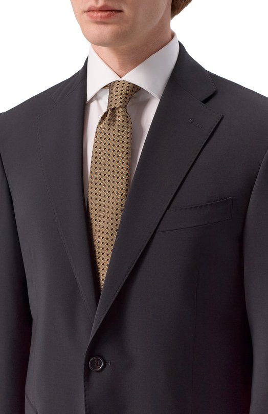 Шелковый галстук Canali 18/HJ04496 Коричневый  18/HJ04496 Фото 2