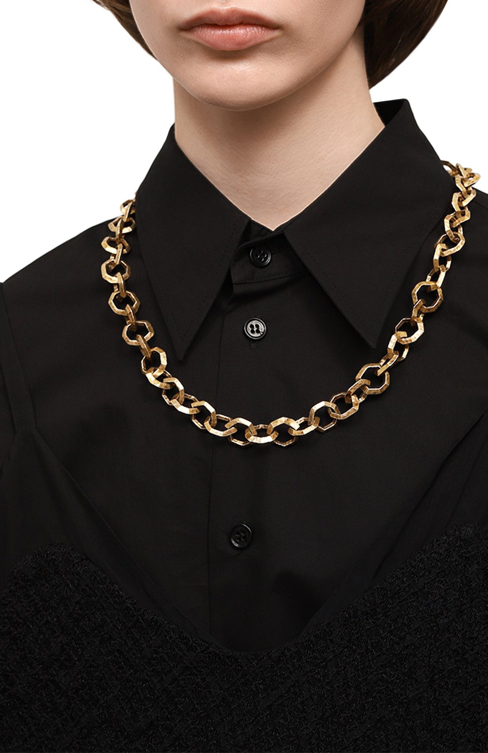 Колье TOM FORD золотого цвета по цене 437000 руб., арт. JW0087/GPSIL, фото 2 Колье TOM FORD, арт. JW0087/GPSIL, фото 2