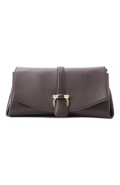 Женская сумка front flap FERRAGAMO темно-коричневого цвета, арт. 219794/779062 | Фото 1 (Драгоценные камни: Проставлено; Ремень/цепочка: На ремешке; Материал: Натуральная кожа; Материал сплава: Проставлено; Размер: medium)