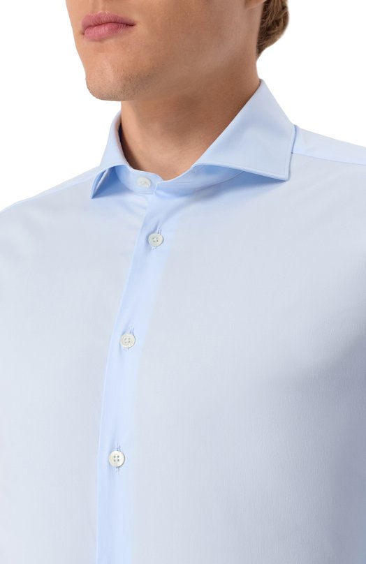 Хлопковая сорочка Corneliani 26P002-2611474 Голубой  26P002-2611474 Фото 5