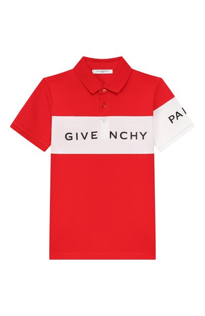 Хлопковое поло GIVENCHY красного цвета по цене 24150 руб., арт. H25129, фото 1 Хлопковое поло GIVENCHY, арт. H25129, фото 1
