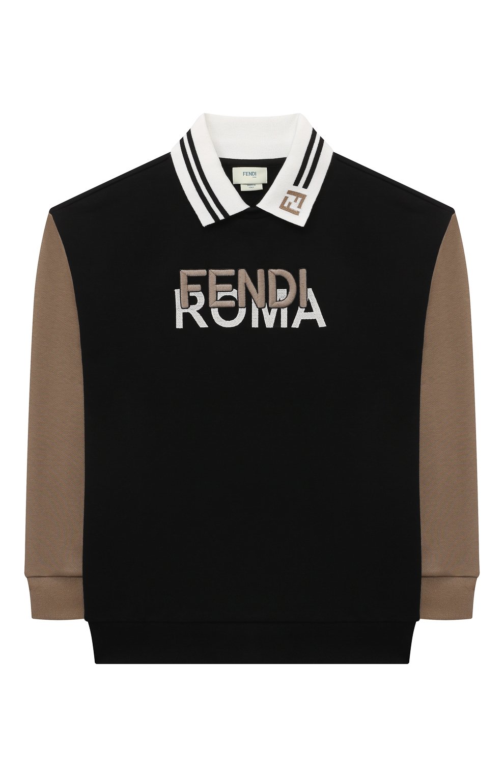 Хлопковый свитшот FENDI черного цвета по цене 34900 руб., арт. JUH068/5V0/8A-12+, фото 1 Хлопковый свитшот FENDI, арт. JUH068/5V0/8A-12+, фото 1