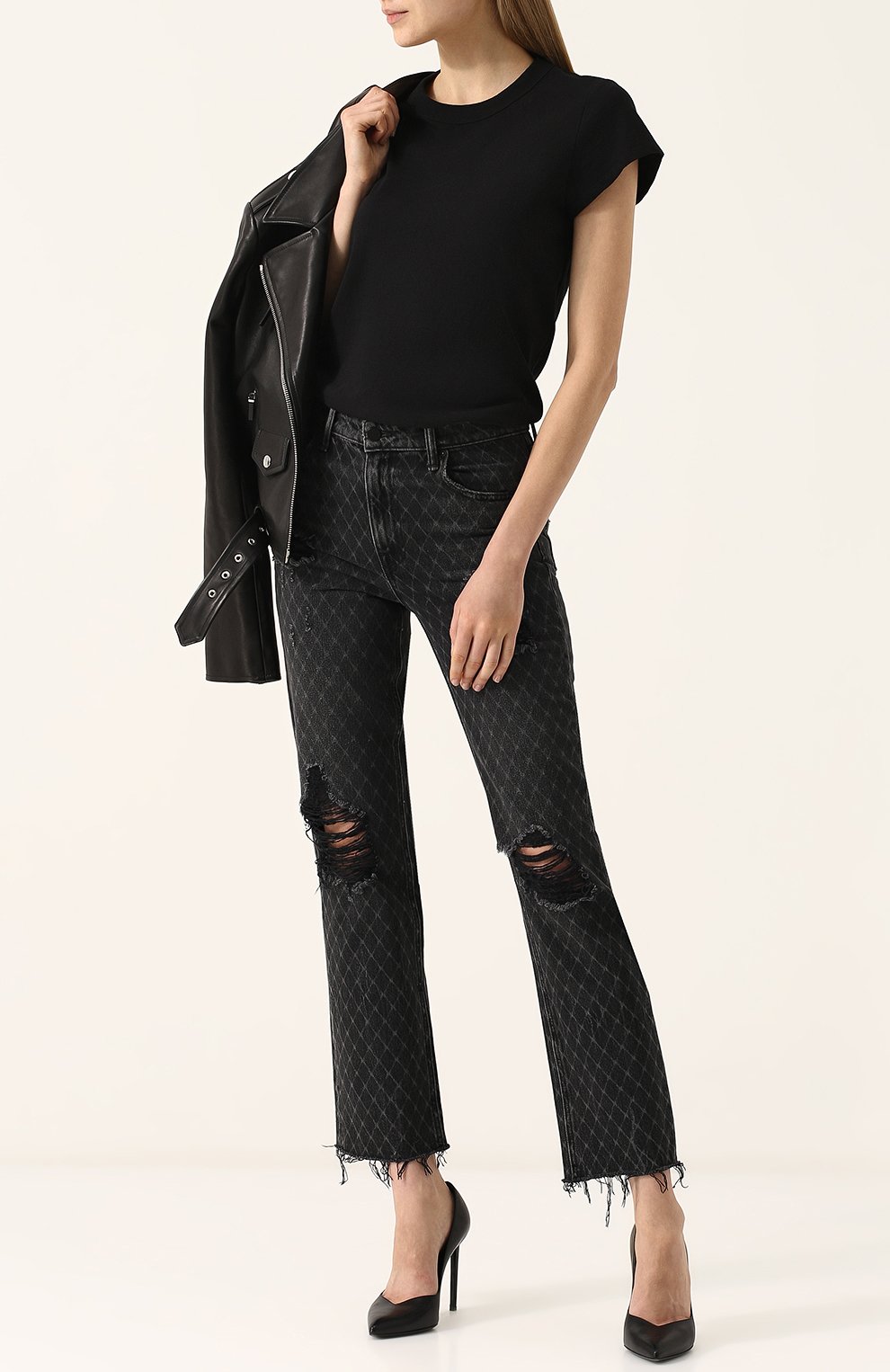 Однотонное хлопковое боди с коротким рукавом ALEXANDERWANG.T, арт. 4C997011B0, фото 2