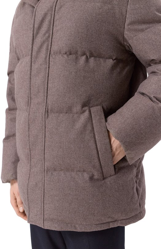 Пуховик Siberia из шерсти и кашемира 12 STOREEZ 134076 Коричневый  134076 Фото 6
